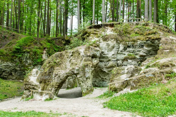 Acantilados de arenisca en el parque nacional de Gauja — Foto de Stock