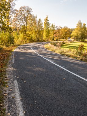 sonbaharda kırsalında boş yol