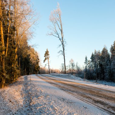 Boş yol kırsal kış