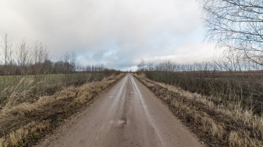 sonbaharda kırsalında boş yol