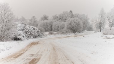 Boş yol kırsal kış