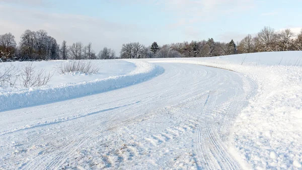 Route vide à la campagne en hiver — Photo