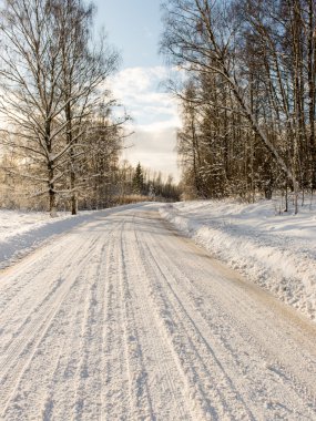 Boş yol kırsal kış