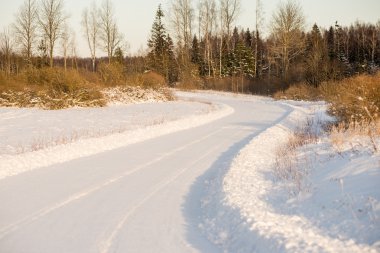 Boş yol kırsal kış