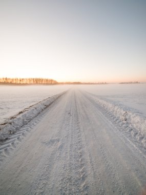 Boş yol kırsal kış