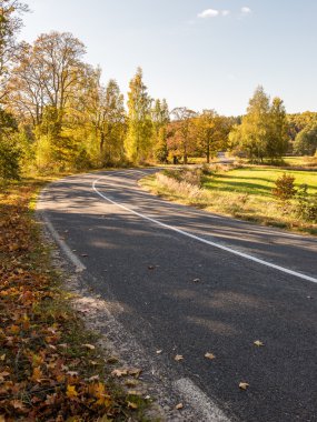 sonbaharda kırsalında boş yol