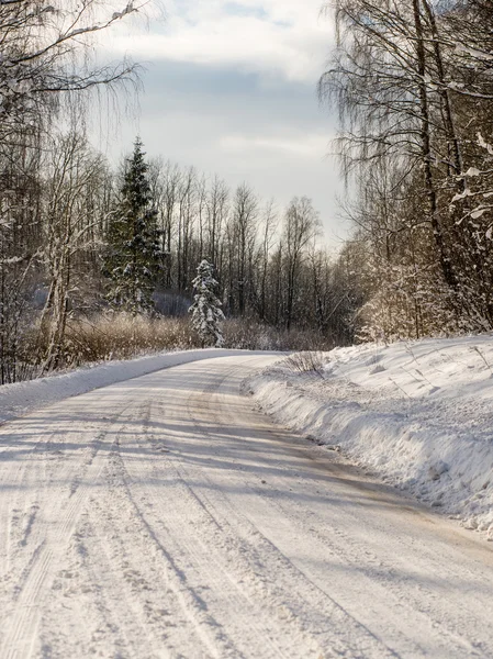 Route vide à la campagne en hiver — Photo