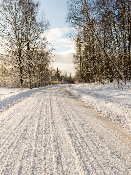 Route vide à la campagne en hiver — Photo