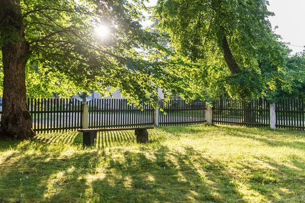 Bank im schönen Park im Herbst — Stockfoto