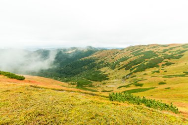 Slovakya'daki Tatra Dağları bulutları ile örtülü
