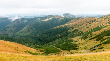 Slovakya'daki Tatra Dağları bulutları ile örtülü