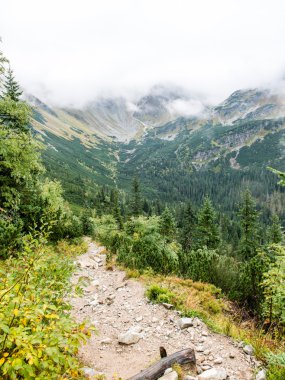 Slovakya'daki Tatra Dağları bulutları ile örtülü