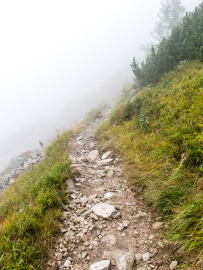 Slovakya'daki Tatra Dağları bulutları ile örtülü