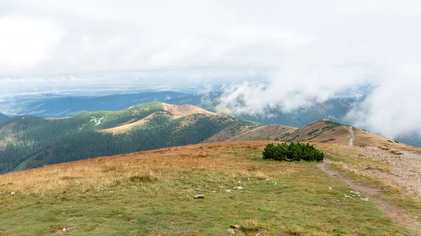 Slovakya'daki Tatra Dağları bulutları ile örtülü