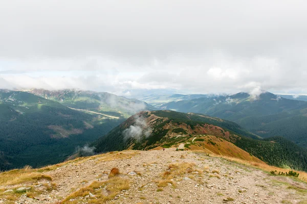 Slovakya'daki Tatra Dağları bulutları ile örtülü
