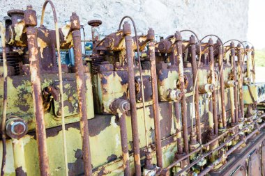 yaşlı bir eski dizel motor