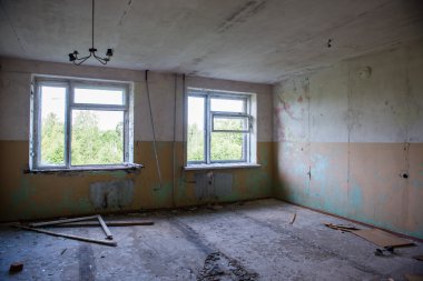 bir eski terk edilmiş Sovyet hastane iç