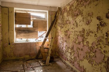 bir eski terk edilmiş Sovyet hastane iç