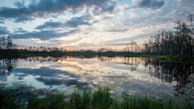 Göl su yansımalar gündoğumu