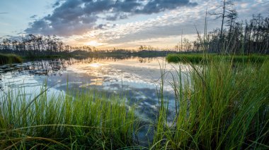 Göl su yansımalar gündoğumu
