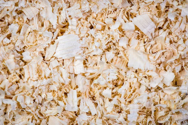 Closeup shot of wood chips in a pile