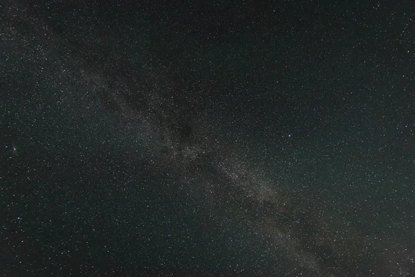 Hermosa galaxia de la Vía Láctea en un cielo nocturno y silueta de árbol — Foto de Stock