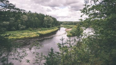 güzel nehir orman - vintage film etkisi