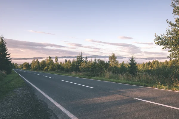 夏 - ビンテージ フィルム効果で単純な田舎道 — ストック写真
