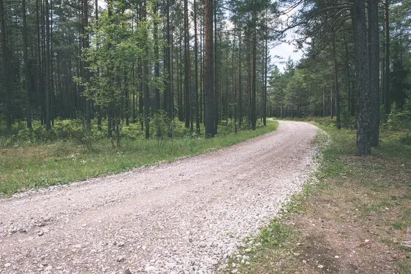 Semplice strada di campagna in estate effetto film vintage — Foto Stock