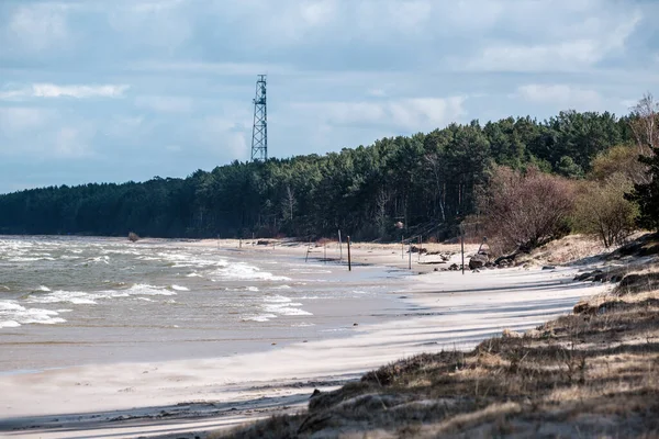 Strand Mit Weißem Sand Und Blauem Wasser Vor Dem Sturm — Stockfoto