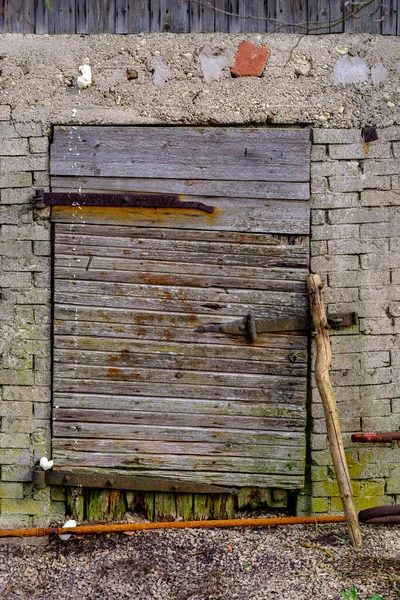 Pareti Incrinate Con Giunture Vecchio Edificio Cemento Drammatico Astratto Con — Foto Stock