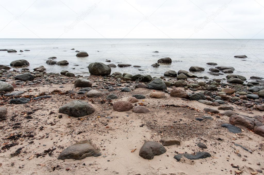rocky beach in baltic sea