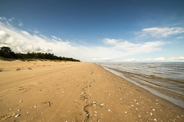 Horizonte de playa con arena y perspectiva — Foto de Stock