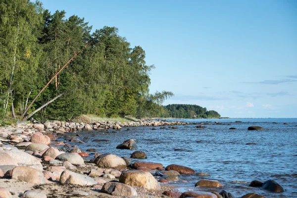 Rotsachtig strand in de Baltische Zee — Stockfoto