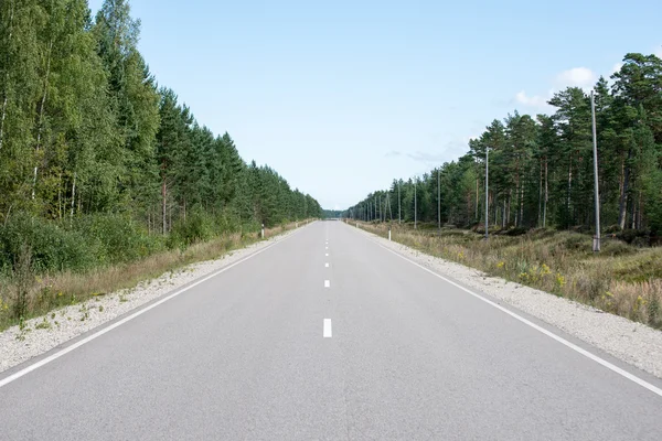 Driving empty highway in summer — Stock Photo, Image