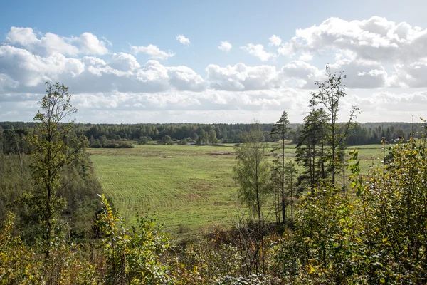 Landscape under morning sky with clouds — Stock Photo, Image