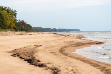 Baltık Denizi plaj kayalar ve kum tepeleri ile kıyı