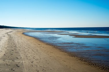 ilk buz parçaları ile buzlu deniz plaj