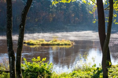 ülkede doğal sonbahar renkli Nehri