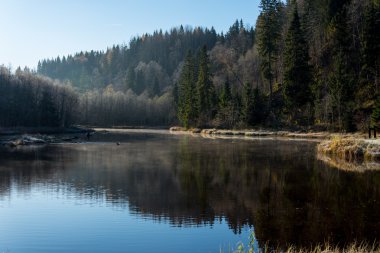 ülkede doğal sonbahar renkli Nehri