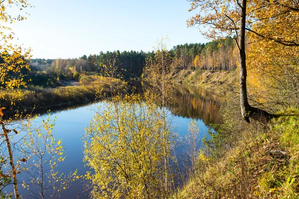 Pittoresque rivière colorée d'automne dans le pays — Photo