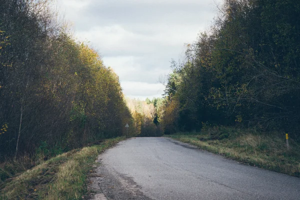 Autumn colored countryside landscape. Retro grainy film look. — Stock Photo, Image