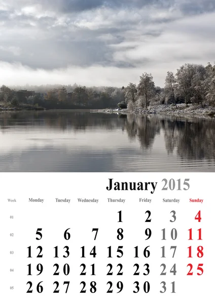 Calendrier 2015 janvier. sélection d'images nature. europe. internati — Photo