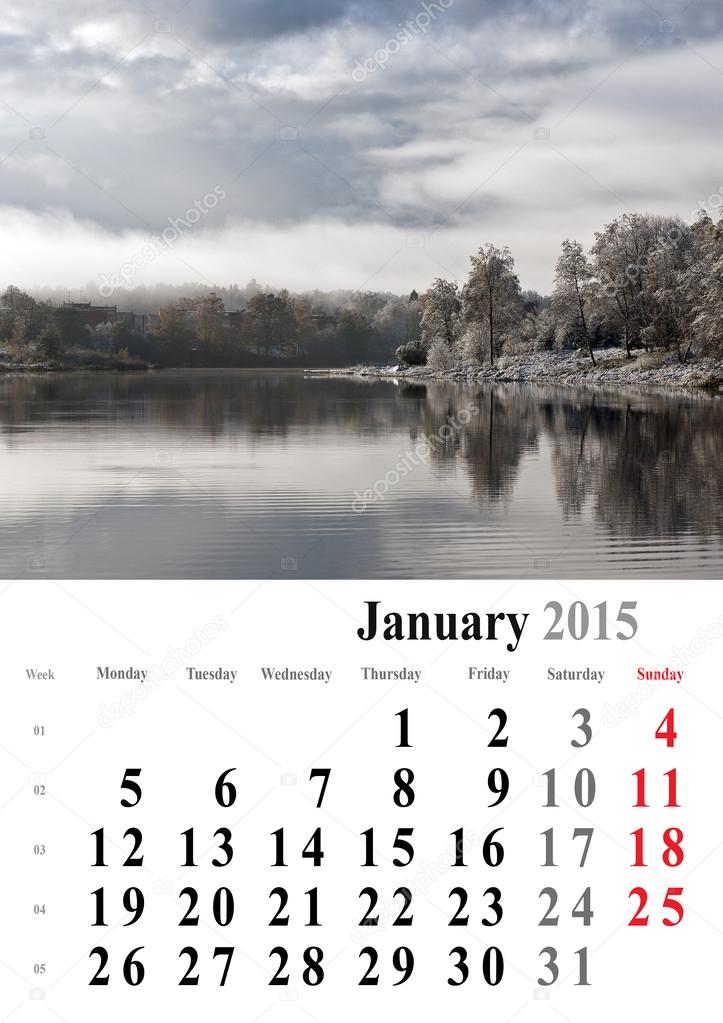 calendar 2015 january. nature image selection. europe. internati