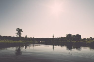 Picturesque river view - retro, vintage
