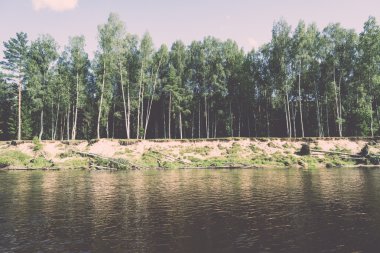 Picturesque river view - retro, vintage