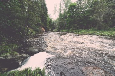 Dağ nehre Flowing su akışı ve sandsto ile göster
