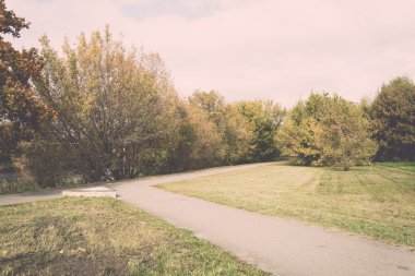 Sonbahar renkli kırsal manzara - retro, vintage
