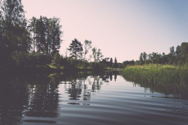 Picturesque river view - retro, vintage