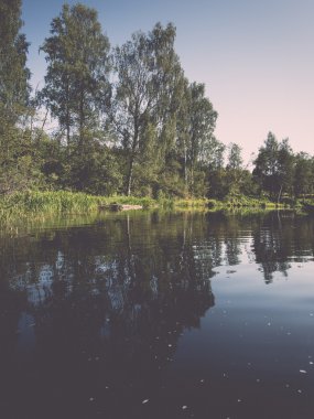 Picturesque river view - retro, vintage